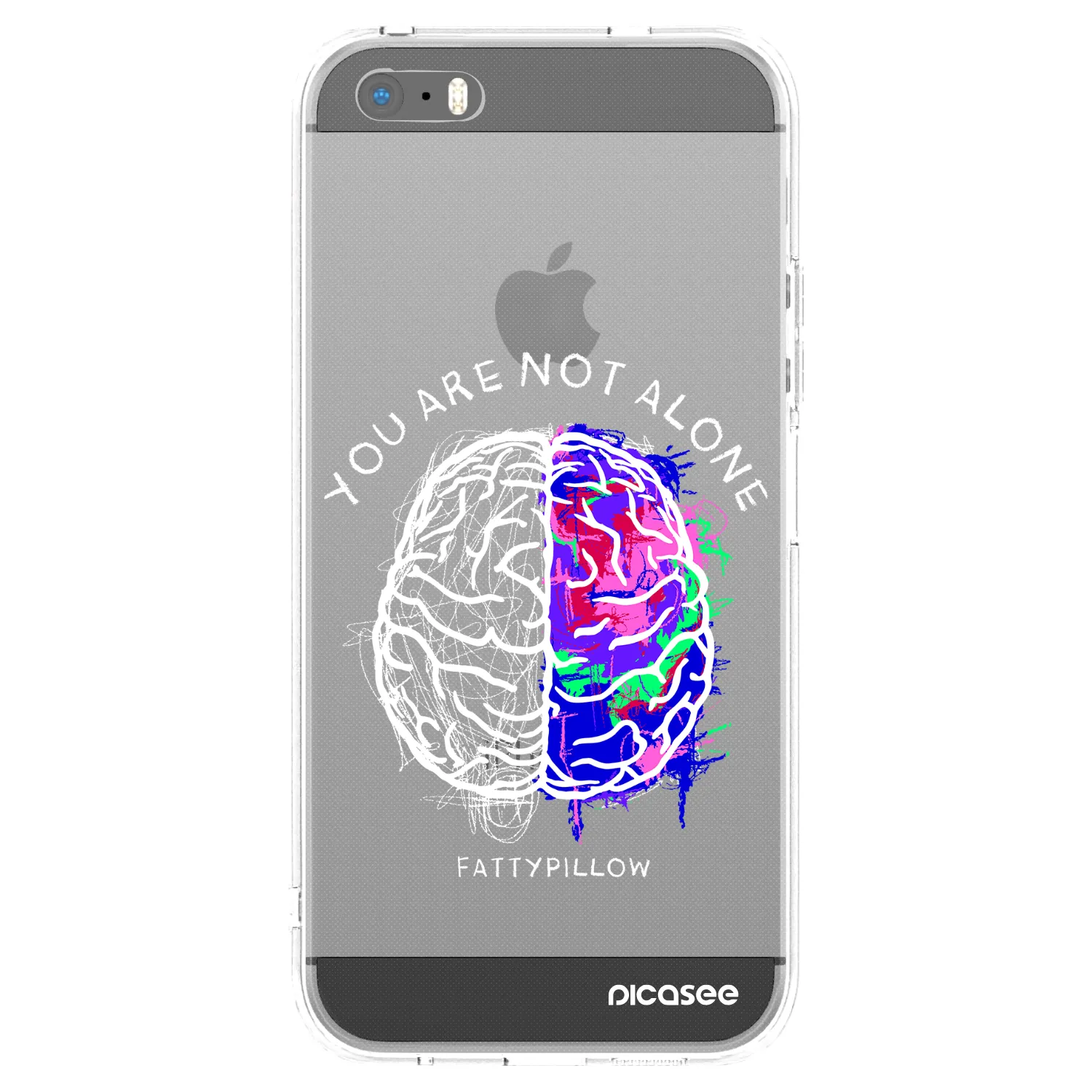 Picasee silikónový prehľadný obal pre Apple iPhone 5/5S/SE - Brain - White