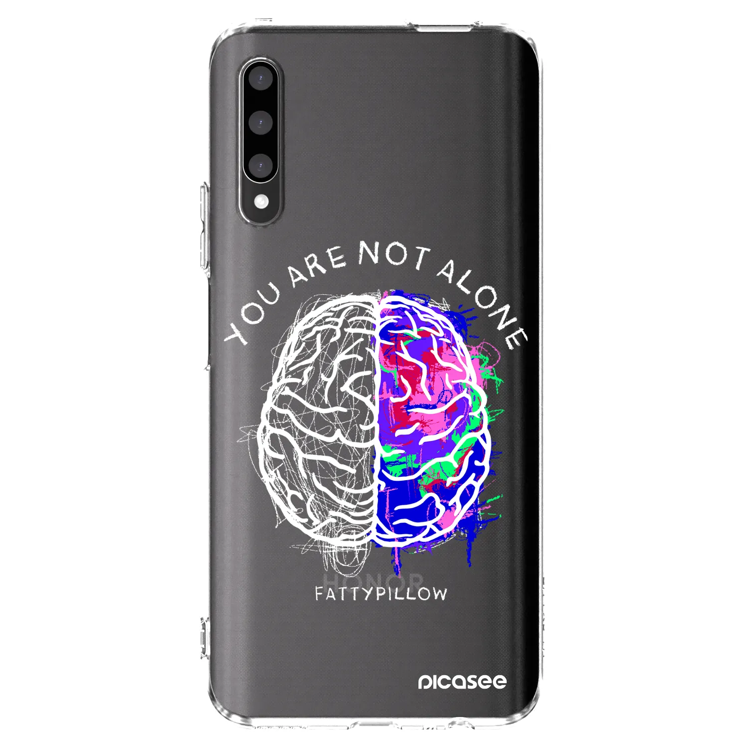 Picasee silikónový prehľadný obal pre Honor 9X Pro - Brain - White