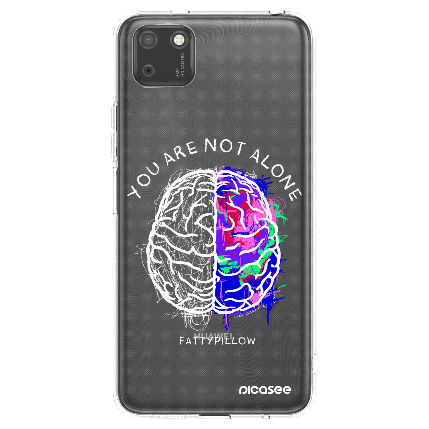 Picasee silikónový prehľadný obal pre Huawei Y5P - Brain - White
