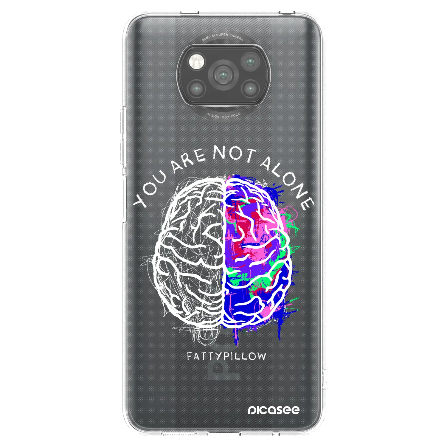 Picasee silikónový čierny obal pre Xiaomi Poco X3 - Brain - White