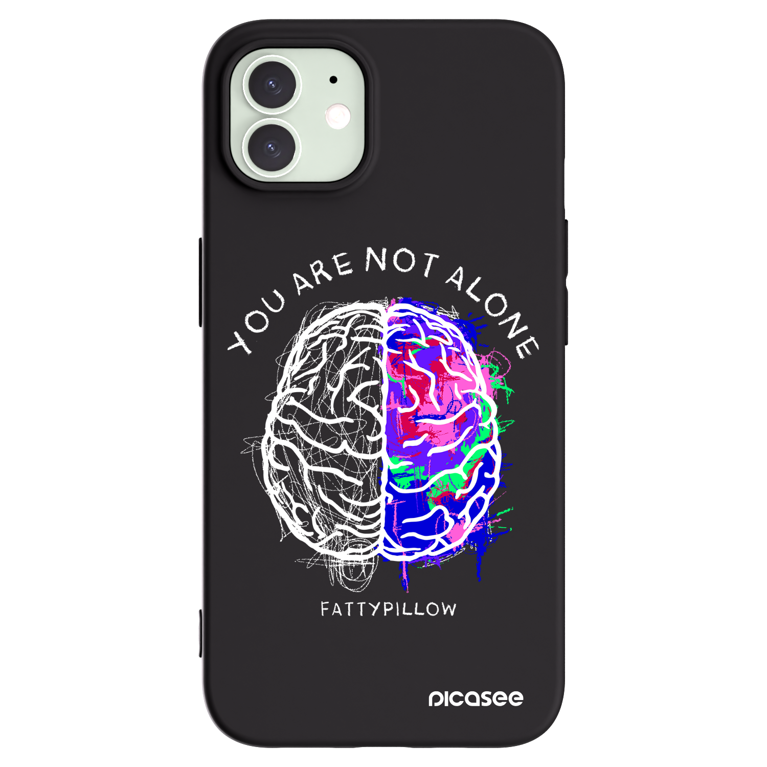 Picasee silikónový čierny obal pre Apple iPhone 12 Pro - Brain - White
