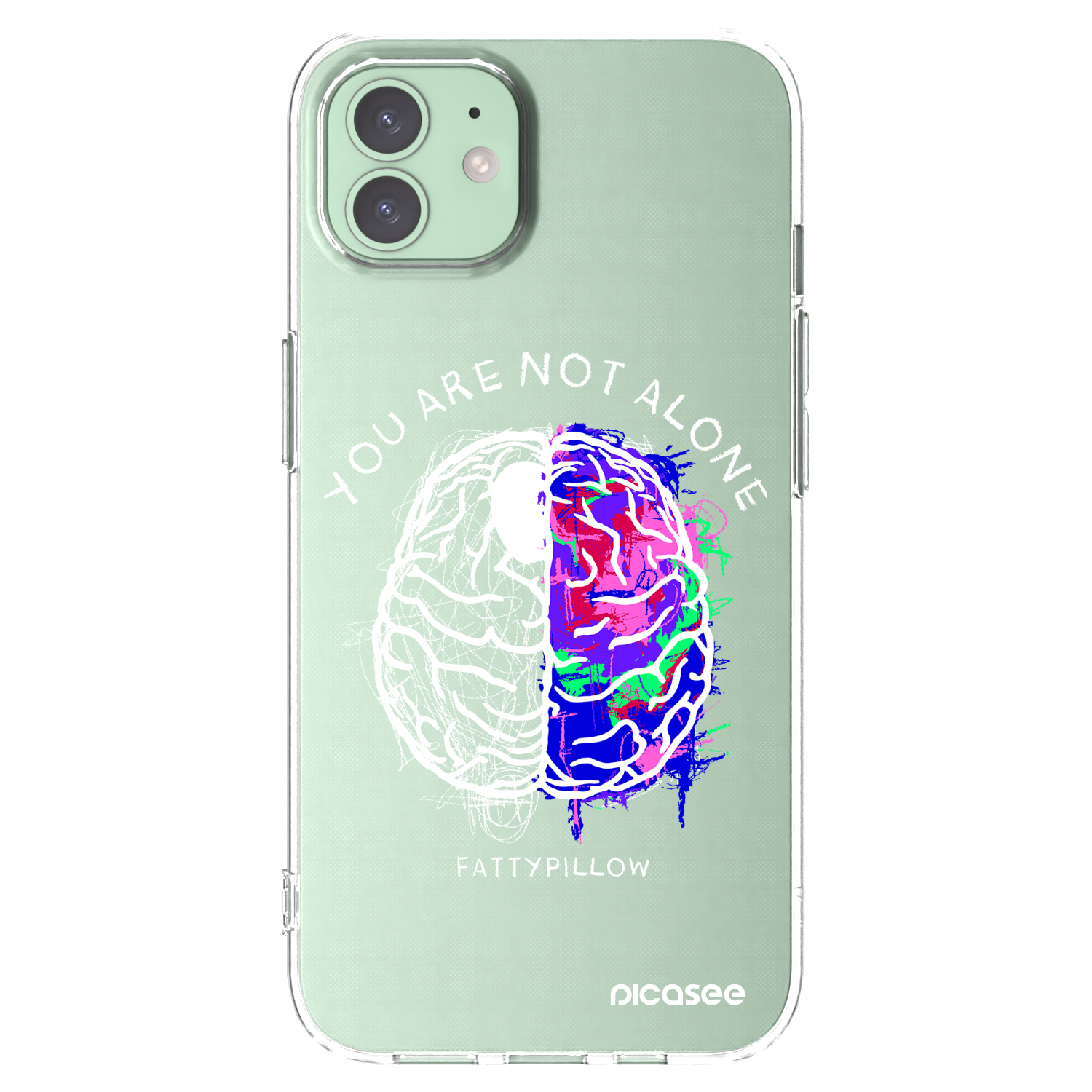 Picasee silikónový prehľadný obal pre Apple iPhone 12 Pro - Brain - White