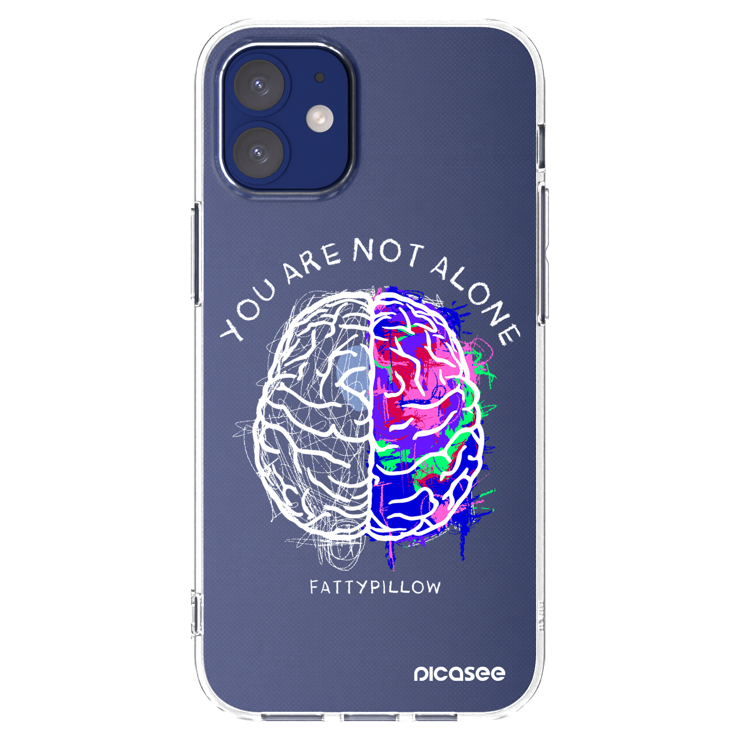 Picasee silikónový prehľadný obal pre Apple iPhone 12 mini - Brain - White