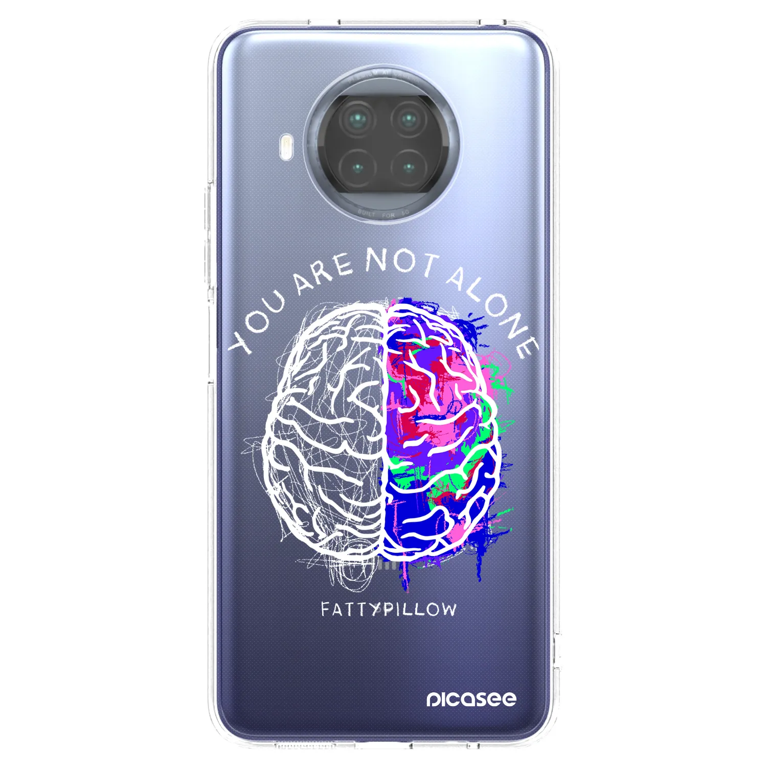 Silikónový prehľadný obal pre Xiaomi Mi 10T Lite - Brain - White