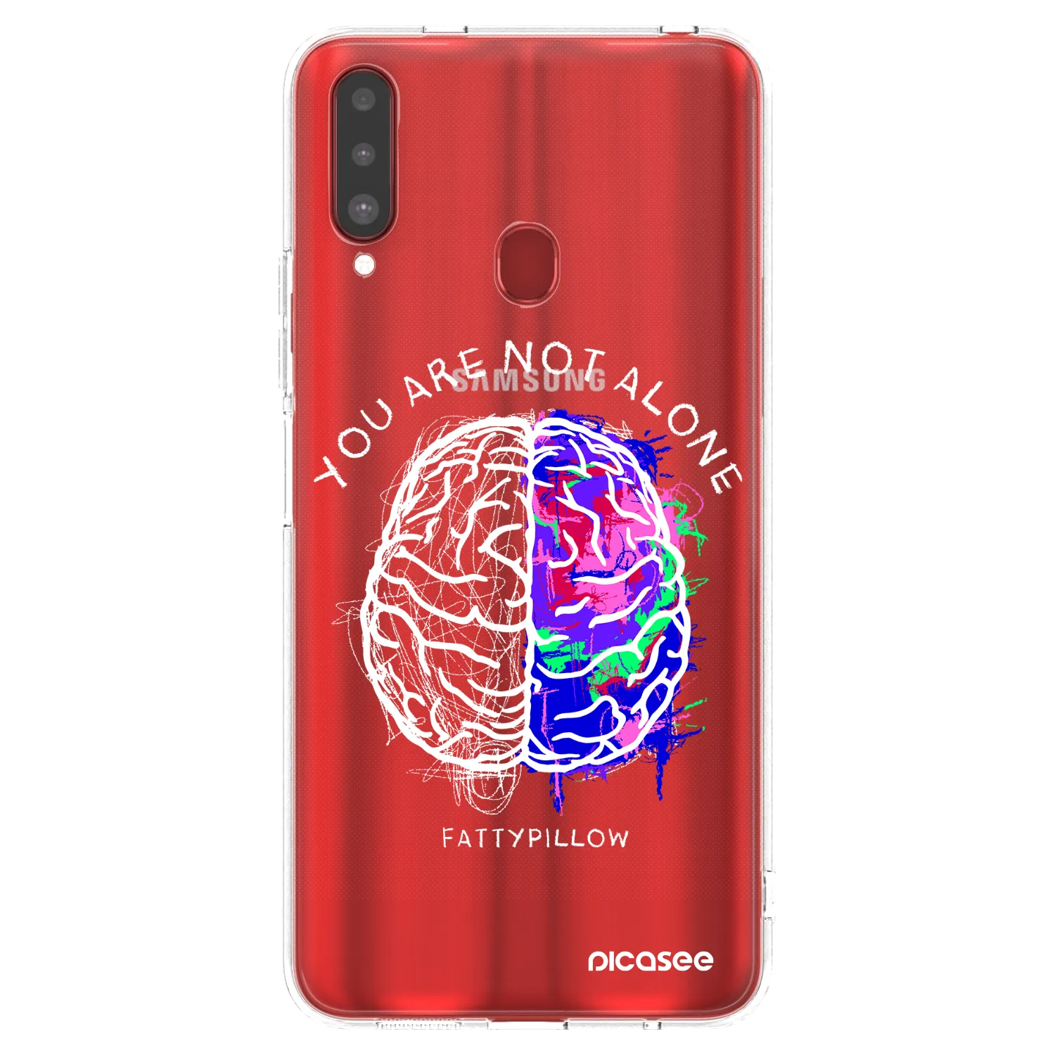 Picasee silikónový prehľadný obal pre Samsung Galaxy A20s - Brain - White