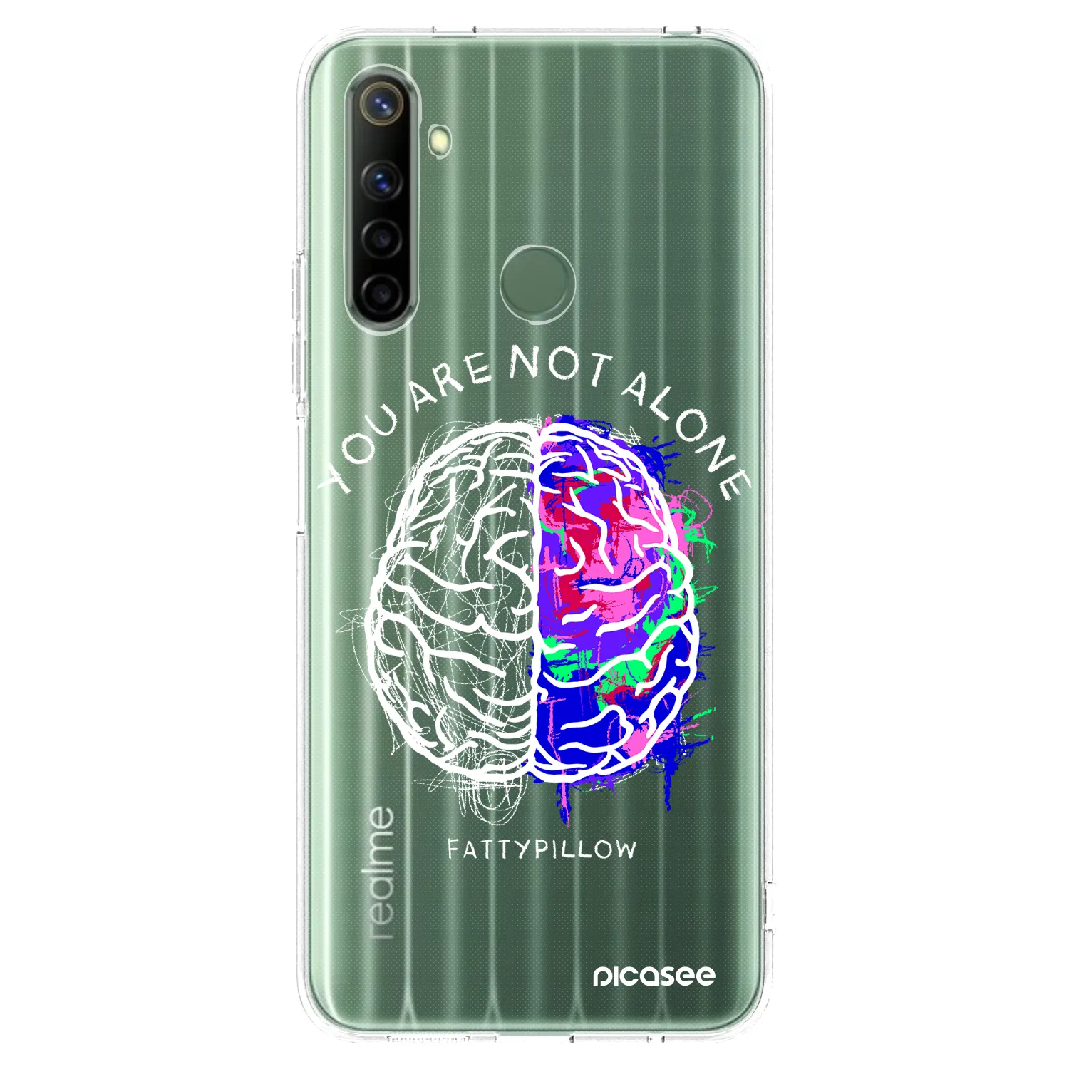 Picasee silikónový prehľadný obal pre Realme 6i - Brain - White