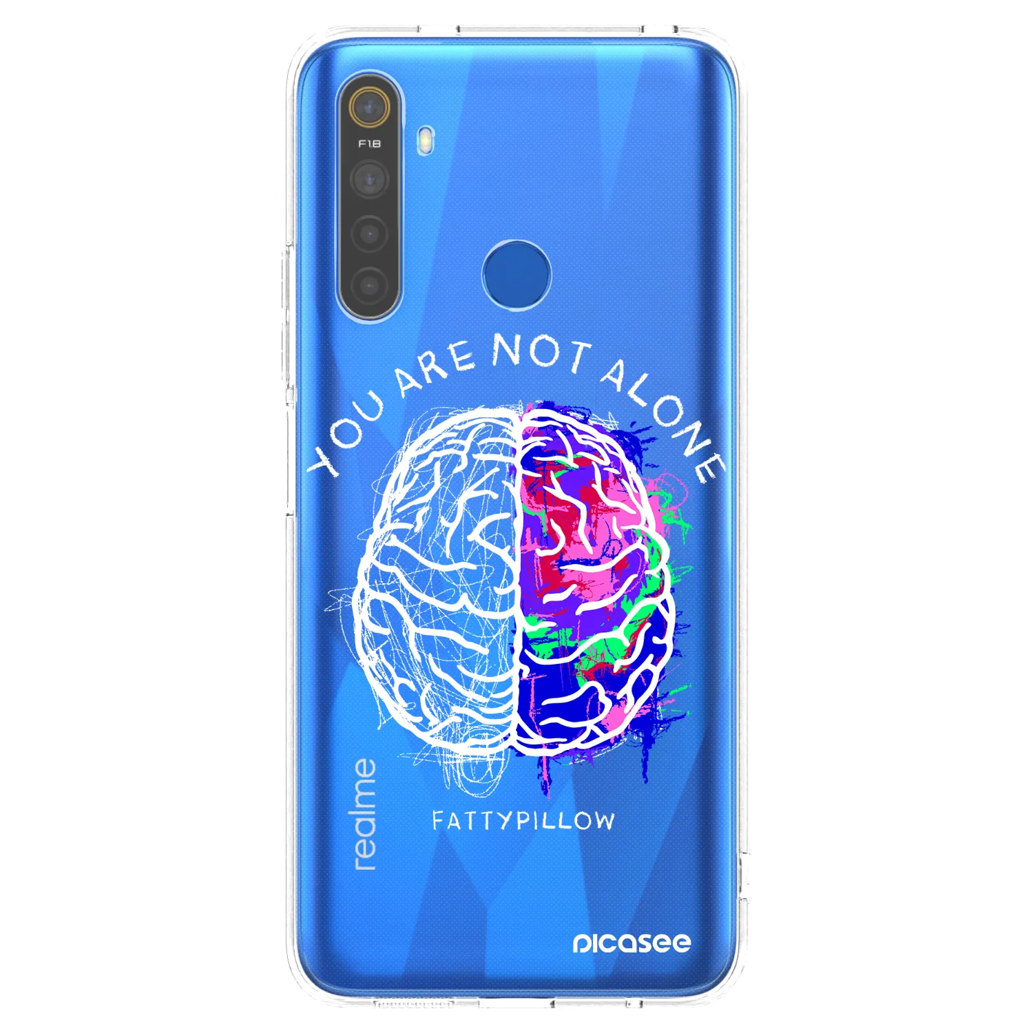 Picasee silikónový prehľadný obal pre Realme 5 - Brain - White