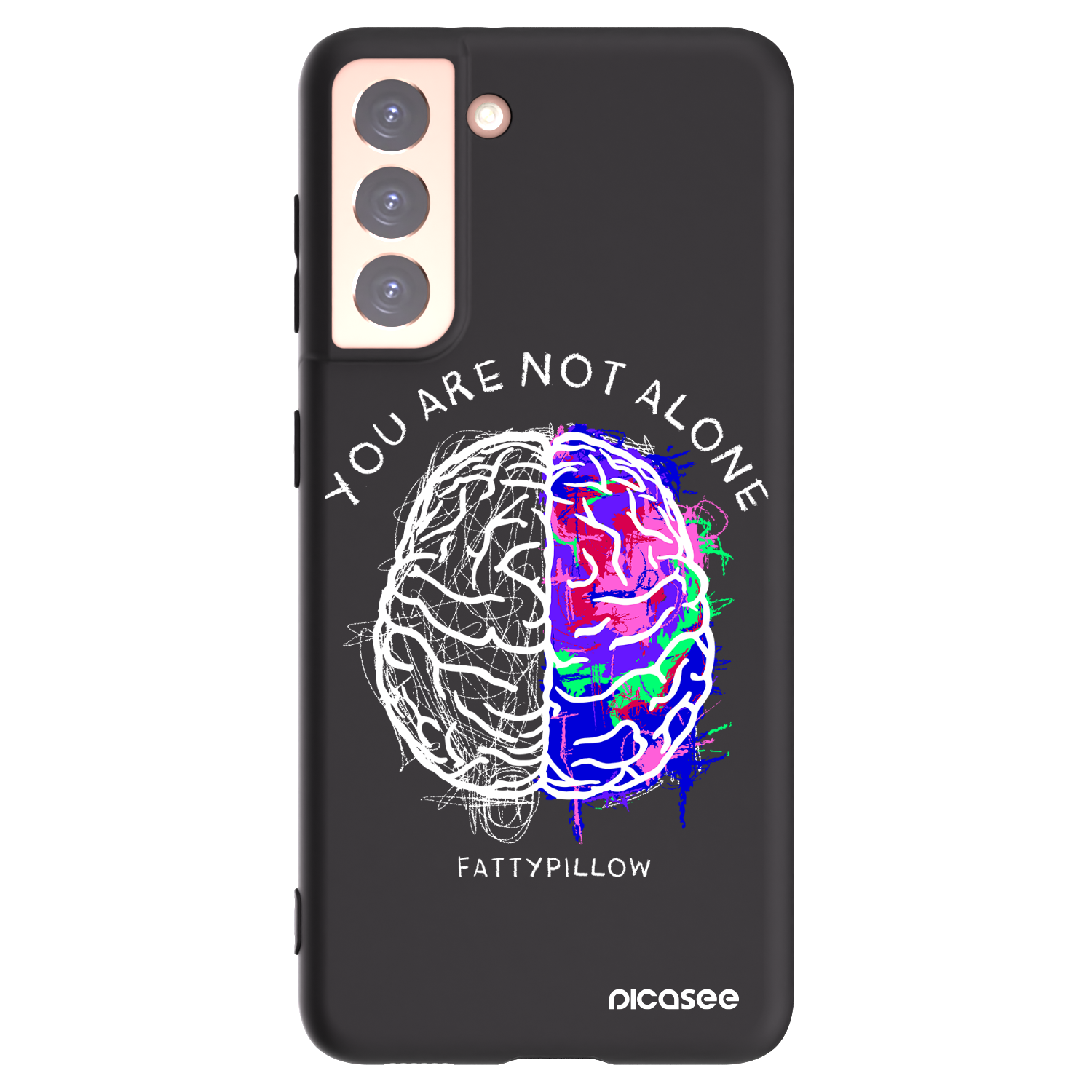Silikónový čierny obal pre Samsung Galaxy S21 5G G991B - Brain - White