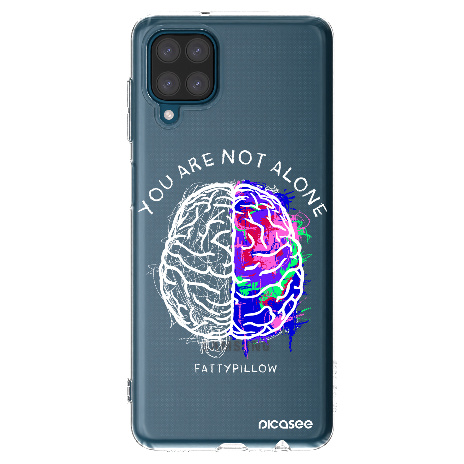 Picasee silikónový prehľadný obal pre Samsung Galaxy A12 A125F - Brain - White