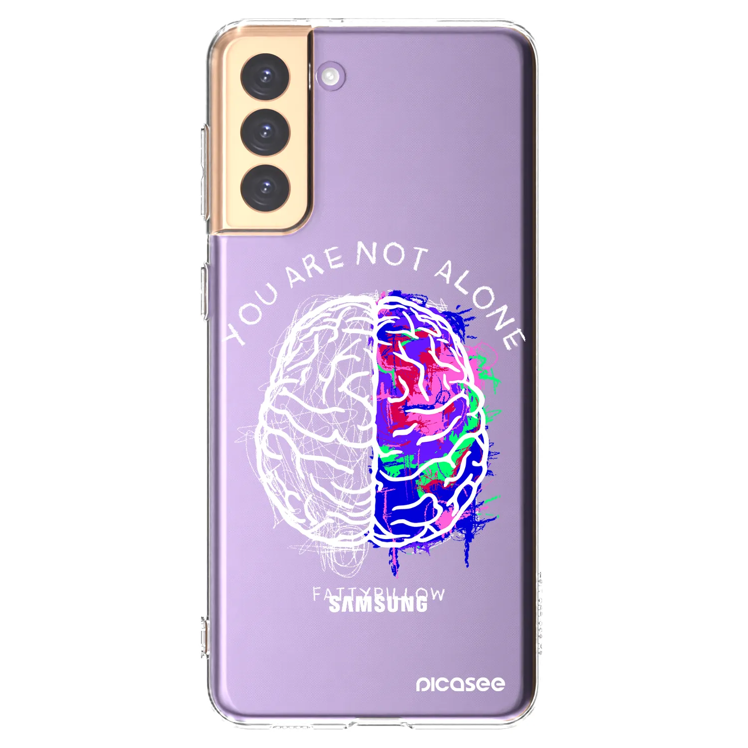 Picasee silikónový prehľadný obal pre Samsung Galaxy S21+ 5G G996F - Brain - White