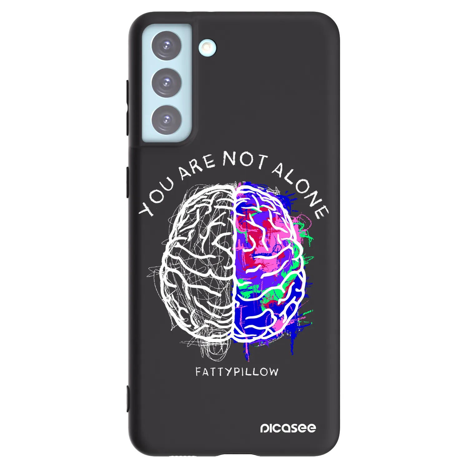Picasee silikónový čierny obal pre Samsung Galaxy S21+ 5G G996F - Brain - White