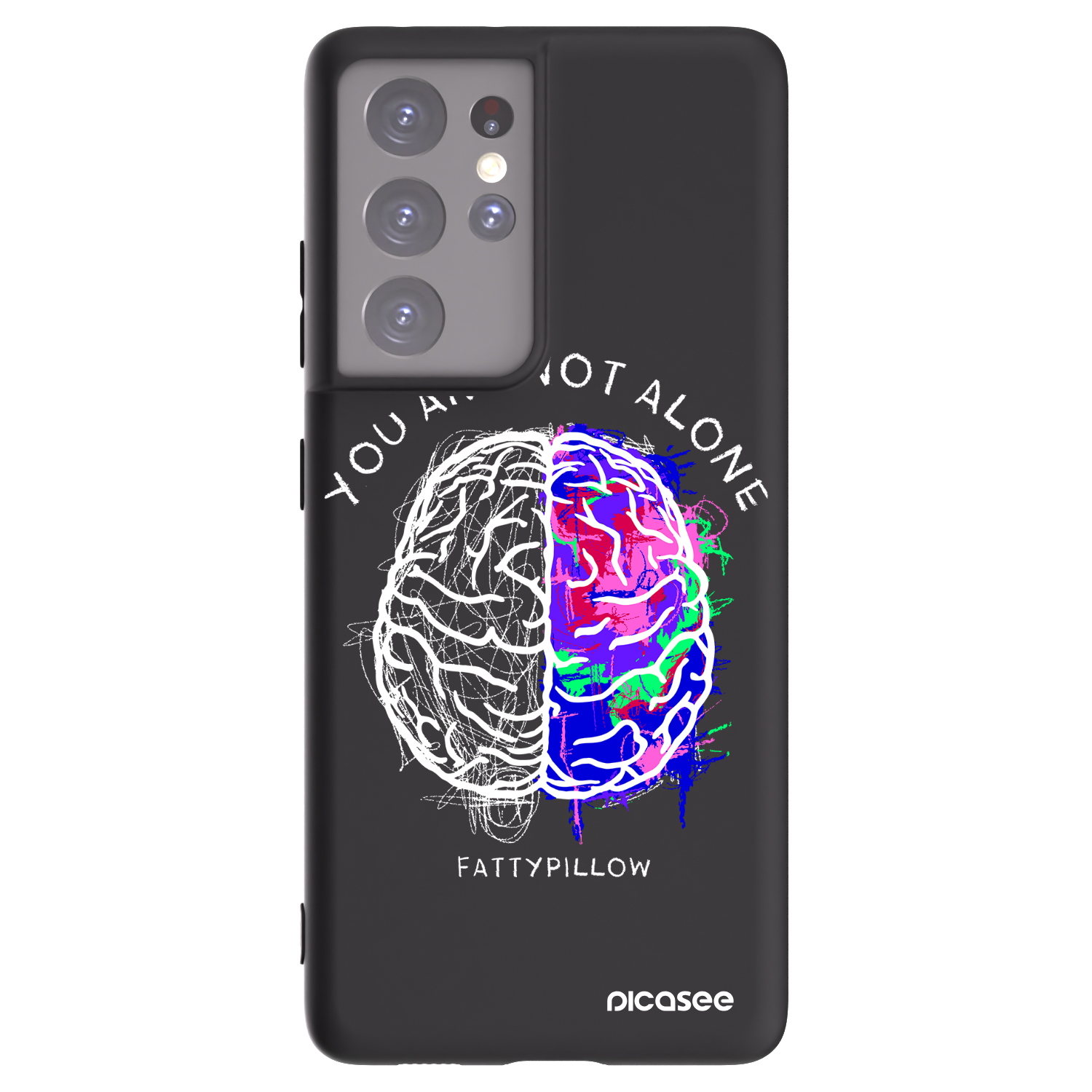 Picasee silikónový čierny obal pre Samsung Galaxy S21 Ultra 5G G998B - Brain - White