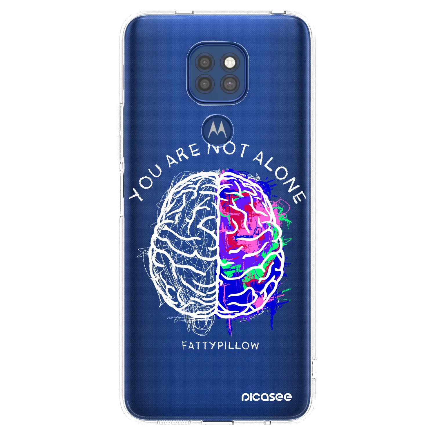 Silikónový prehľadný obal pre Motorola Moto G9 Play - Brain - White
