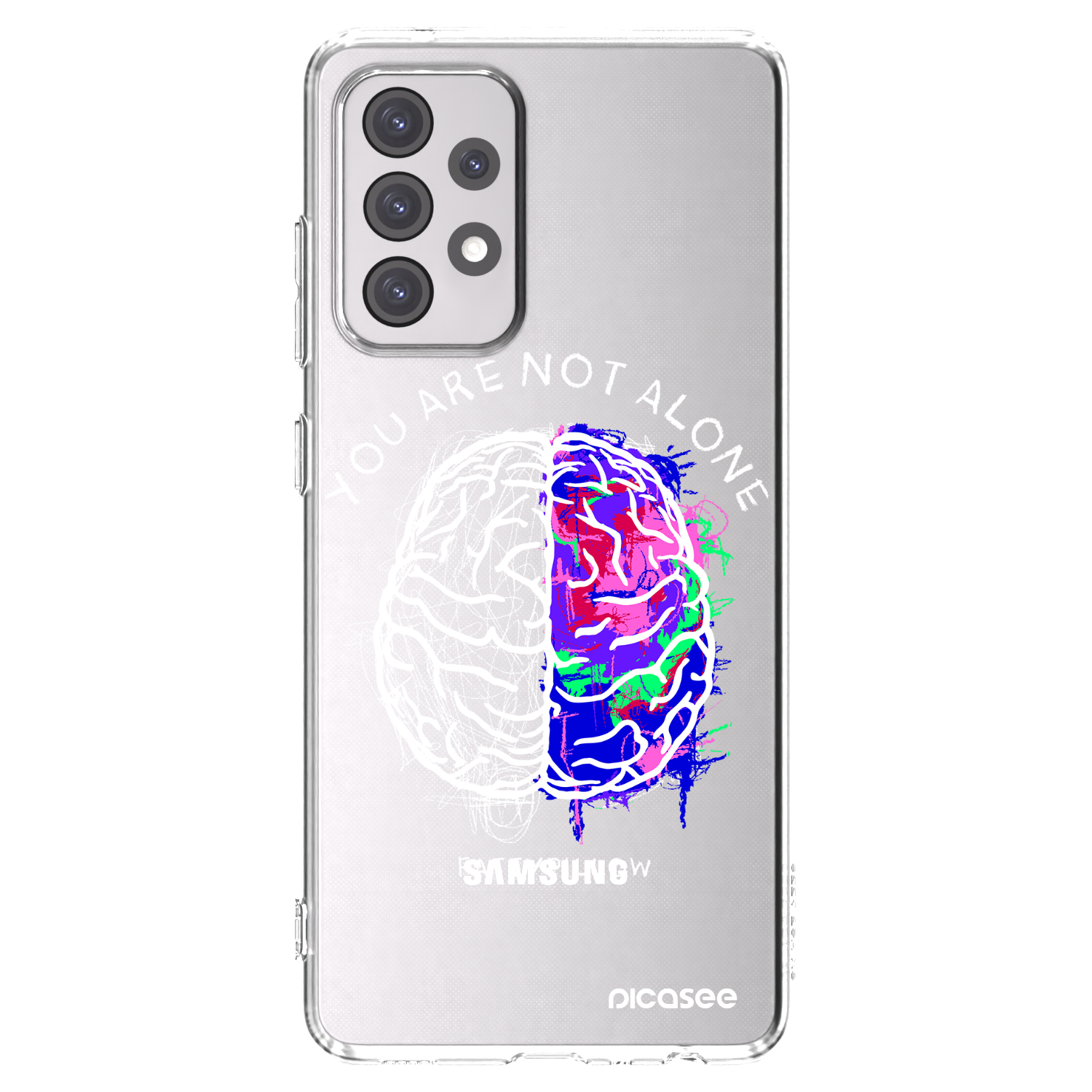 Picasee silikónový prehľadný obal pre Samsung Galaxy A52 5G A525F - Brain - White