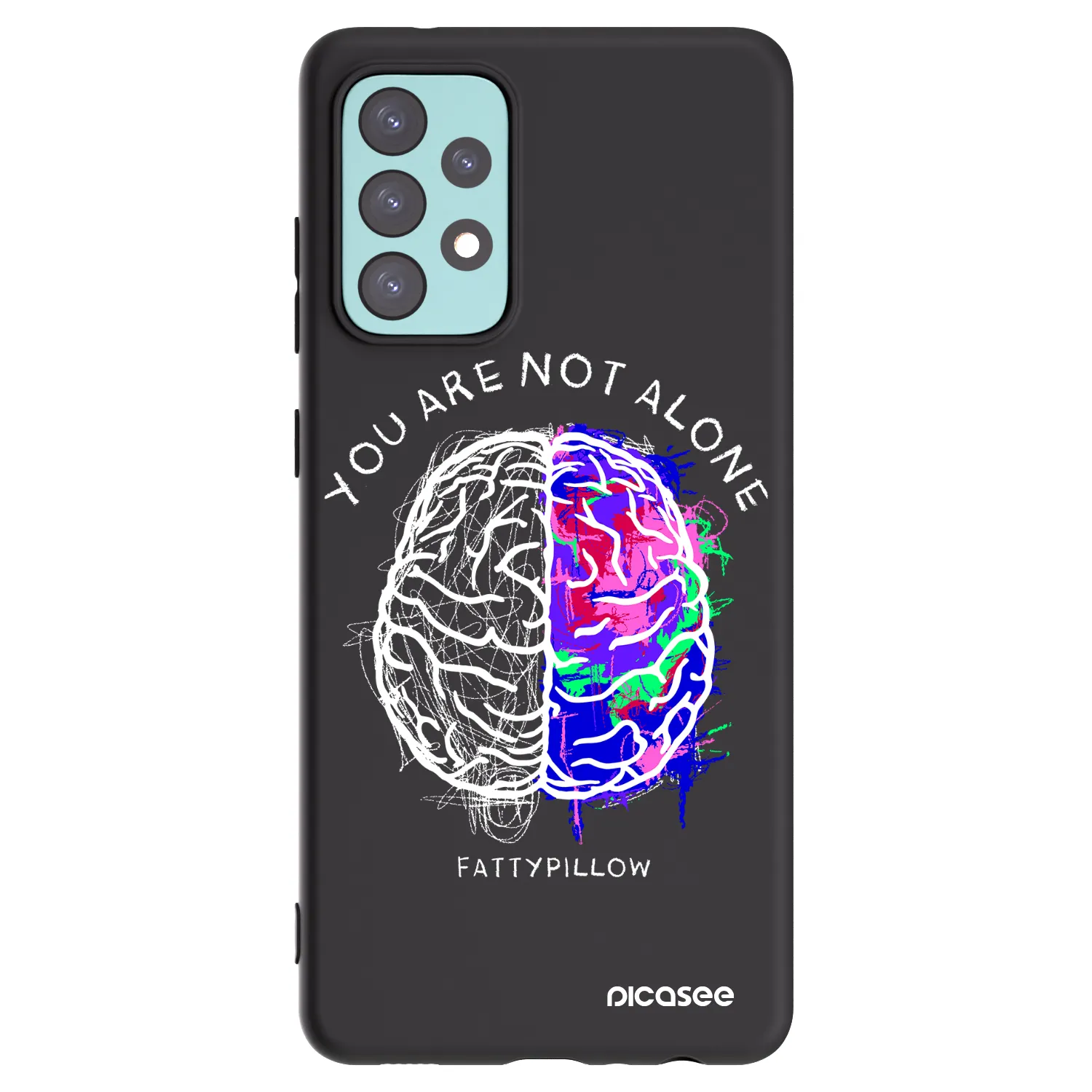 Picasee silikónový čierny obal pre Samsung Galaxy A72 A725F - Brain - White