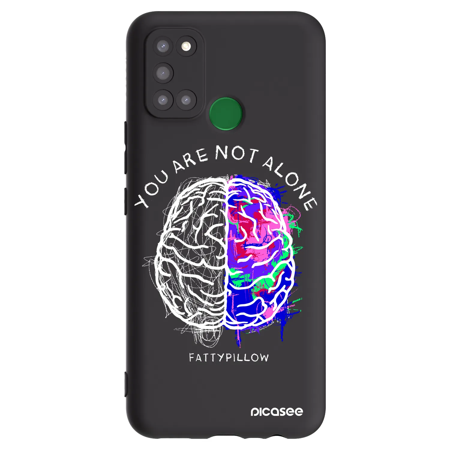 Picasee silikónový čierny obal pre Realme 7i - Brain - White