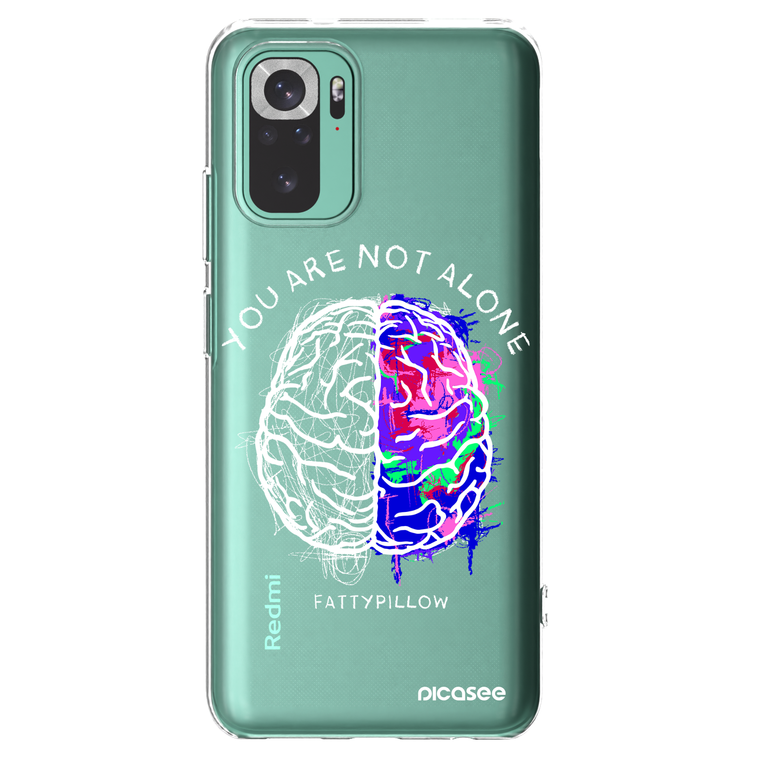 Picasee silikónový prehľadný obal pre Xiaomi Redmi Note 10 Pro - Brain - White