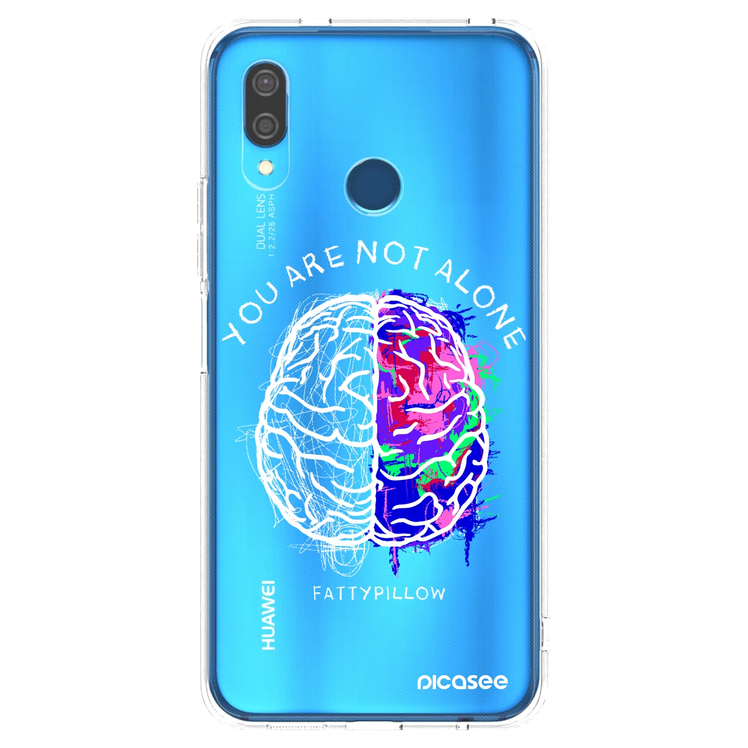 Picasee silikónový prehľadný obal pre Huawei P20 Lite - Brain - White