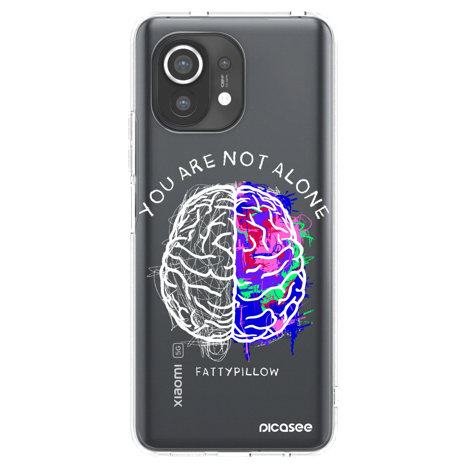 Picasee silikónový prehľadný obal pre Xiaomi Mi 11 - Brain - White