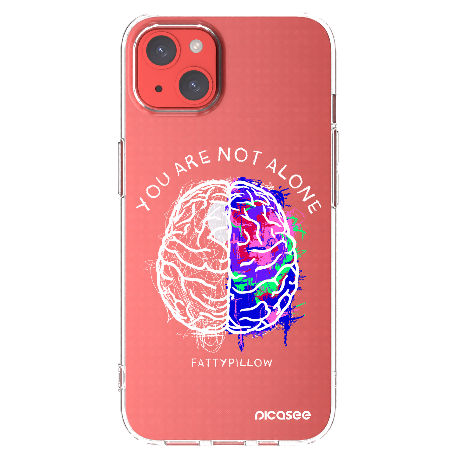 Picasee silikónový prehľadný obal pre Apple iPhone 13 - Brain - White