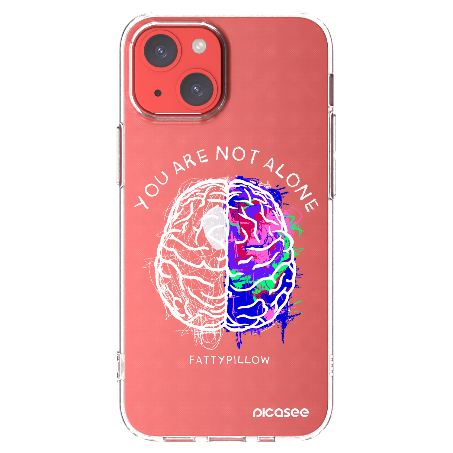 Picasee silikónový prehľadný obal pre Apple iPhone 13 mini - Brain - White