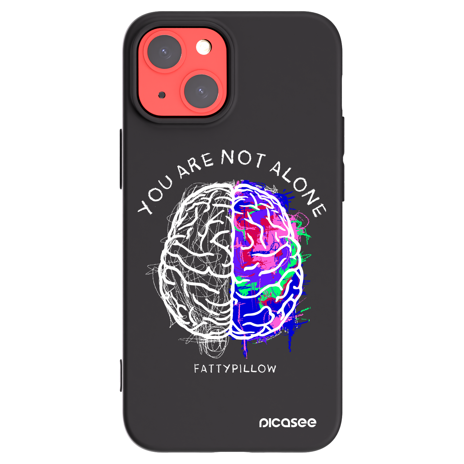 Picasee silikónový čierny obal pre Apple iPhone 13 mini - Brain - White