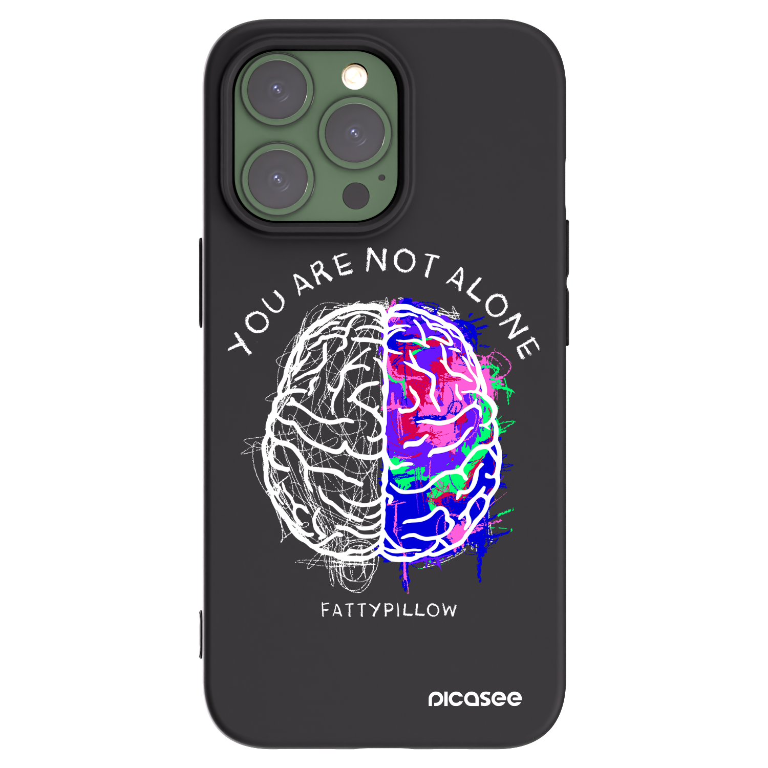 Picasee silikónový čierny obal pre Apple iPhone 13 Pro - Brain - White