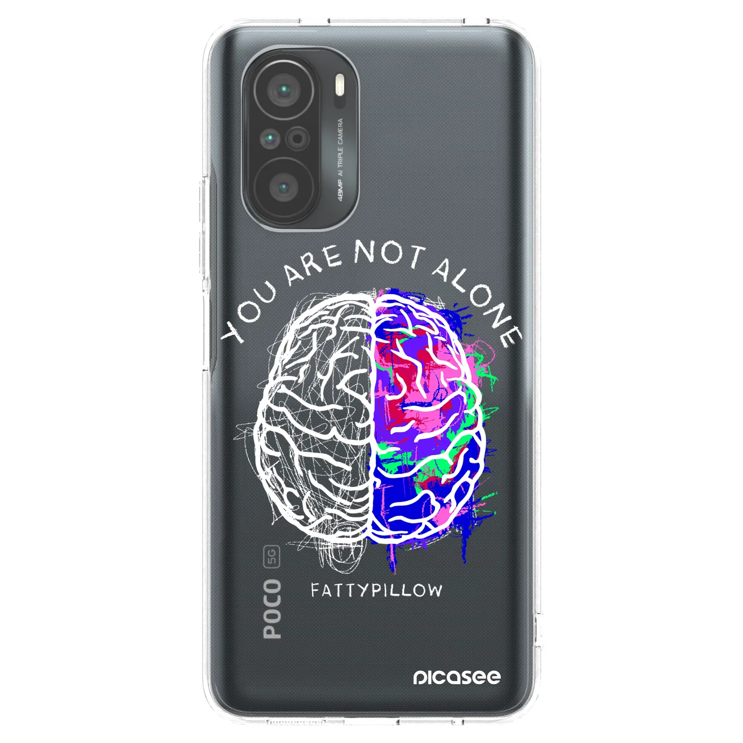 Picasee silikónový prehľadný obal pre Xiaomi Poco F3 - Brain - White
