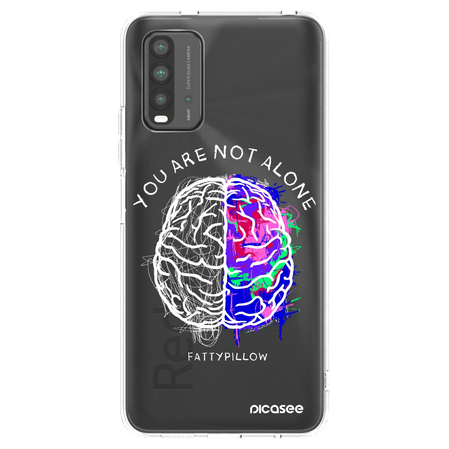 Picasee silikónový čierny obal pre Xiaomi Redmi 9T - Brain - White
