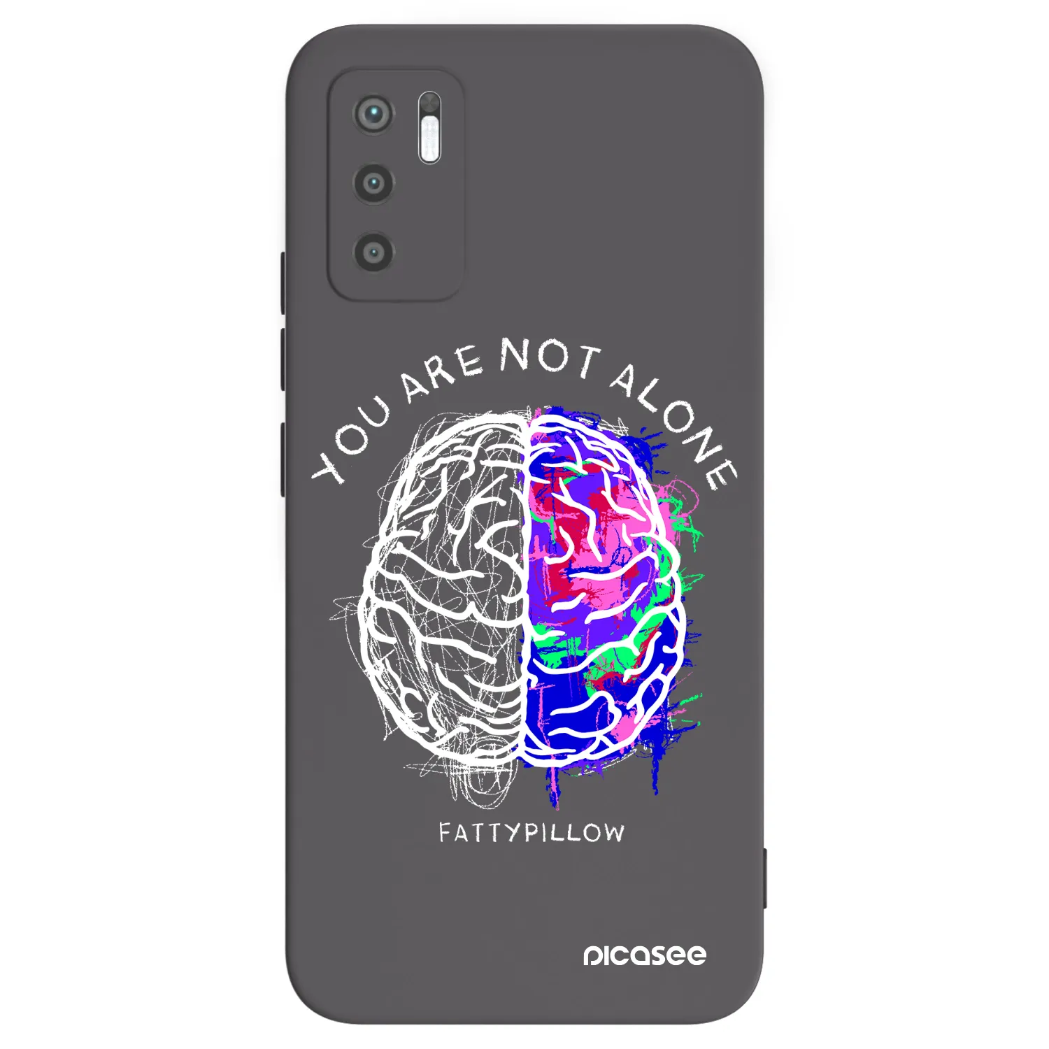 Picasee silikónový čierny obal pre Xiaomi Redmi Note 10 5G - Brain - White