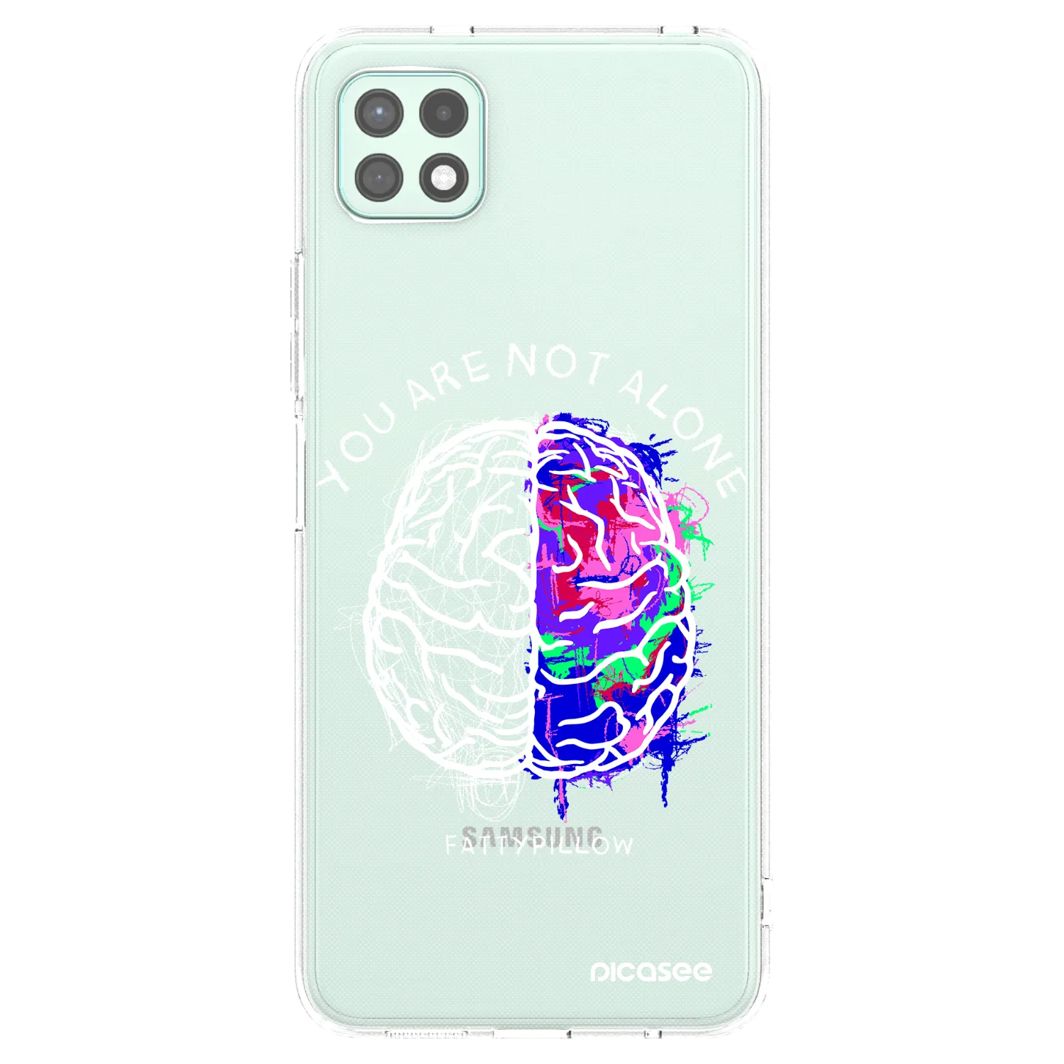 Picasee silikónový prehľadný obal pre Samsung Galaxy A22 A226B 5G - Brain - White