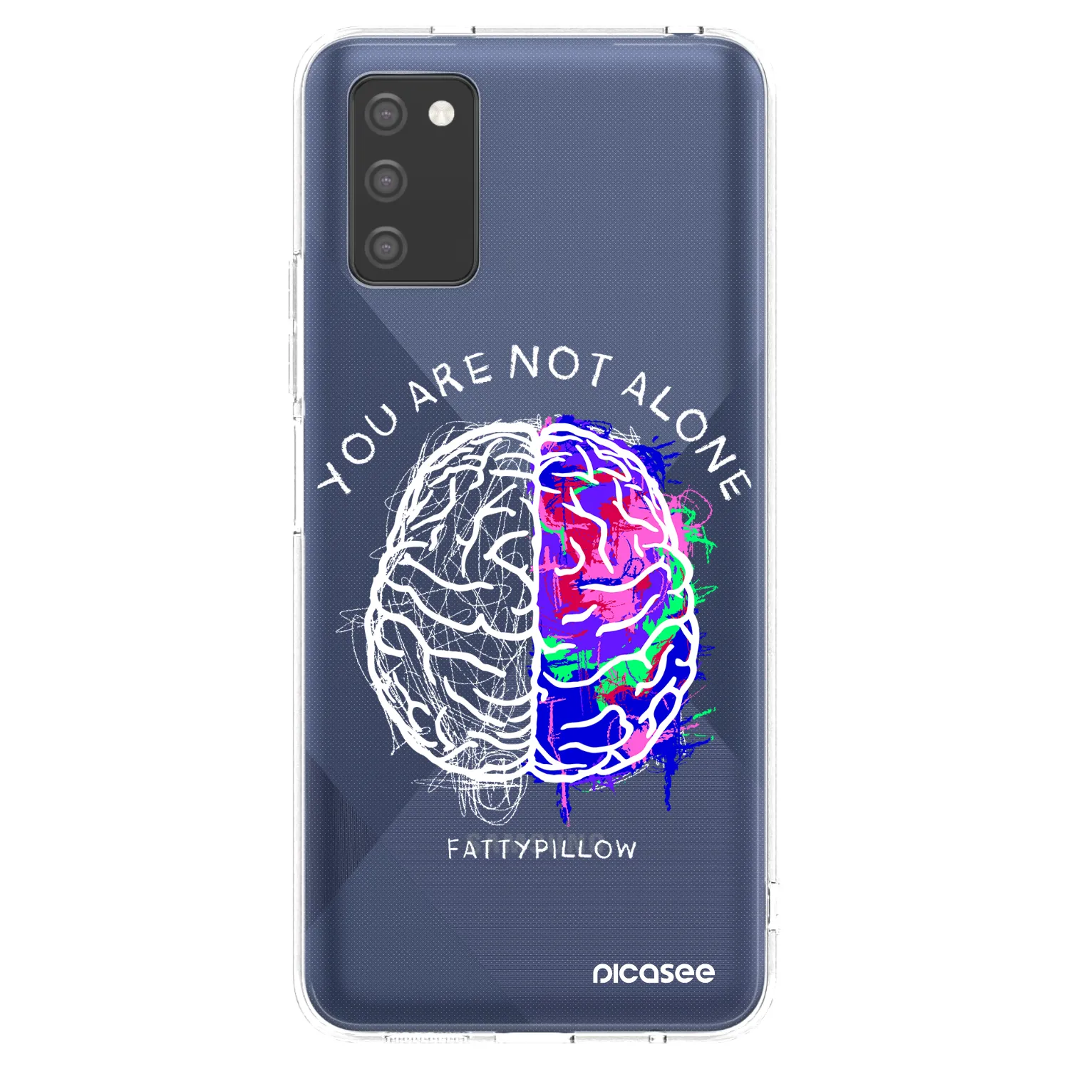 Picasee silikónový prehľadný obal pre Samsung Galaxy A02s A025G - Brain - White