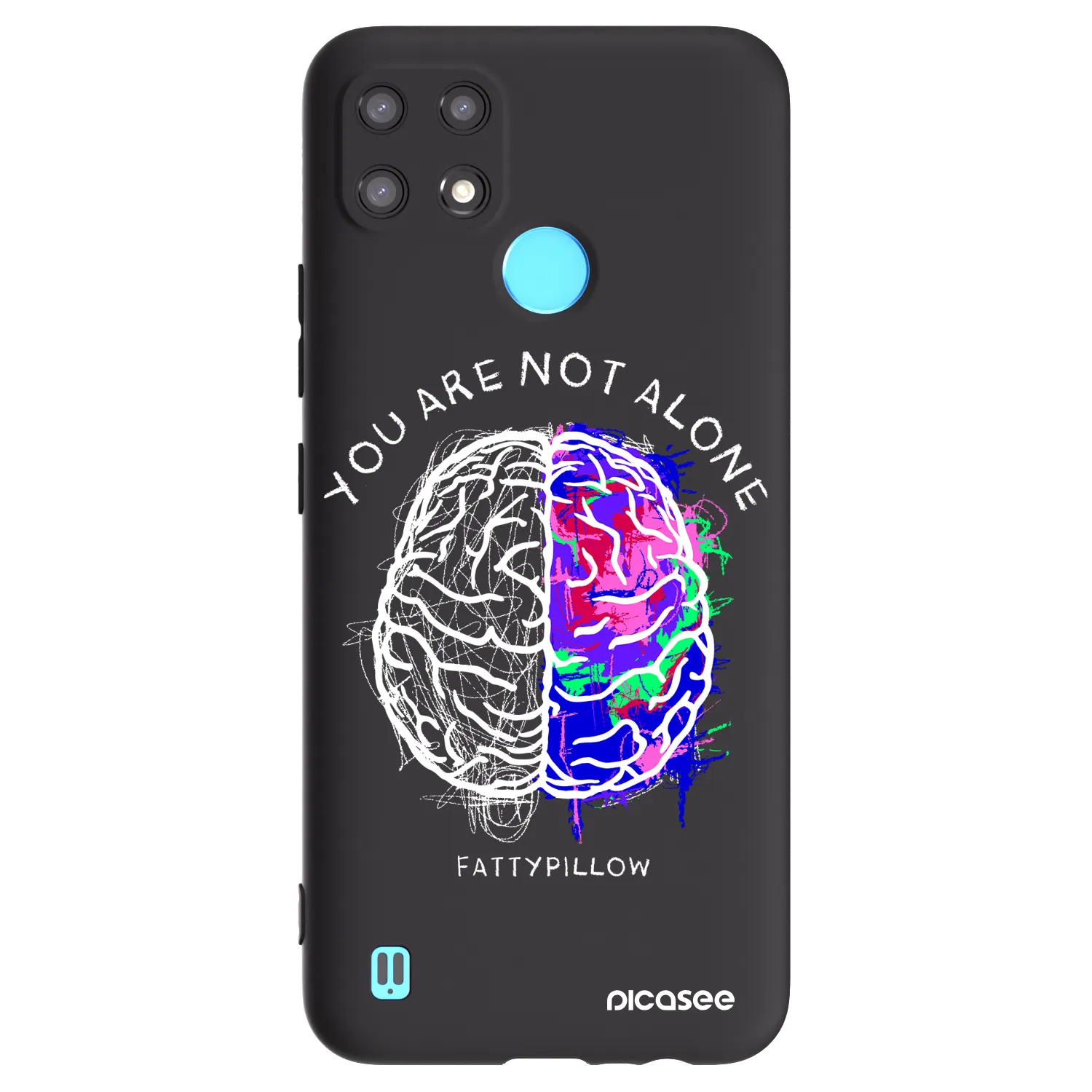 Picasee silikónový čierny obal pre Realme C21 - Brain - White