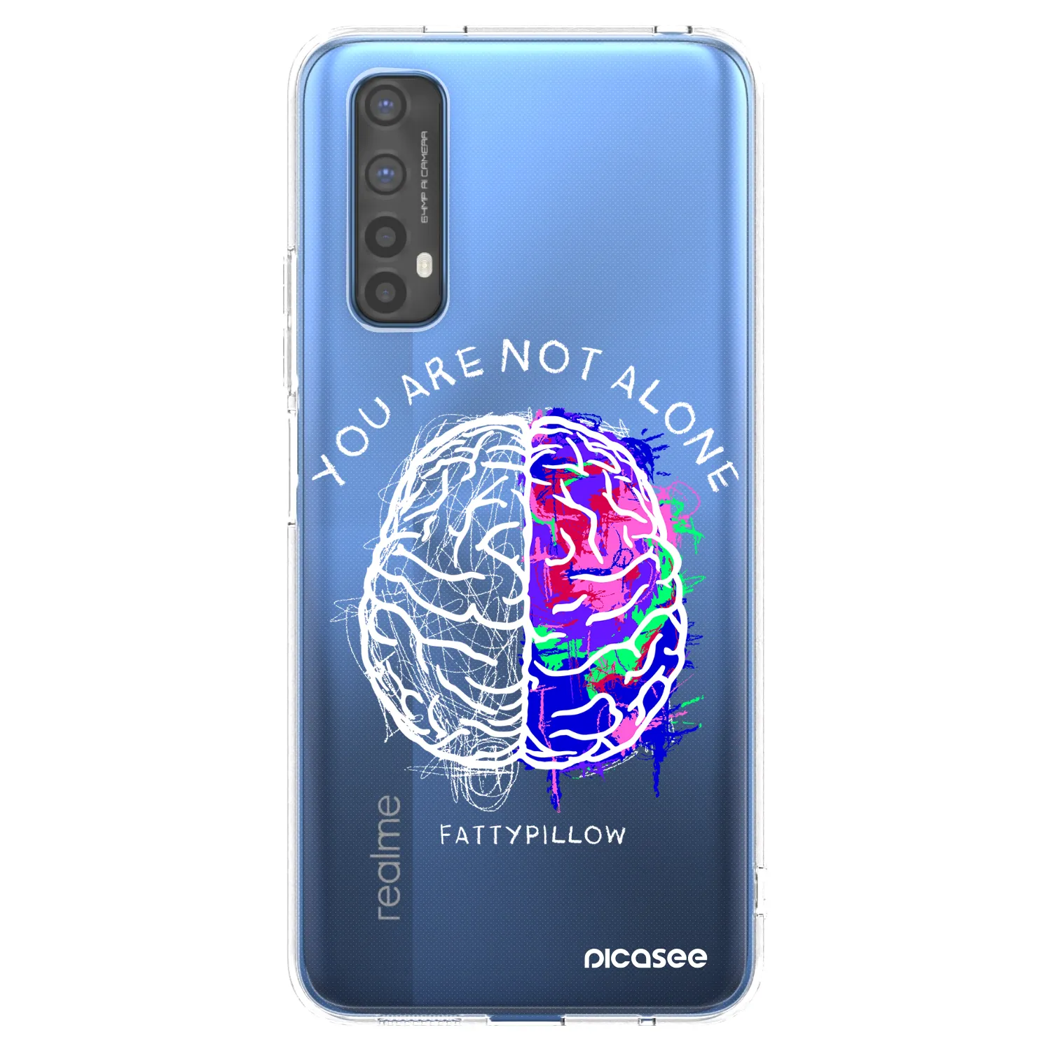 Picasee silikónový prehľadný obal pre Realme 7 - Brain - White