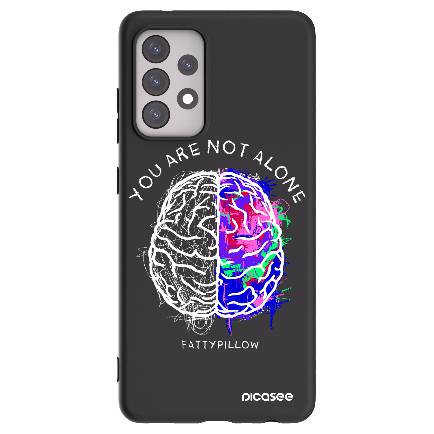 Picasee silikónový čierny obal pre Samsung Galaxy A52s 5G A528B - Brain - White