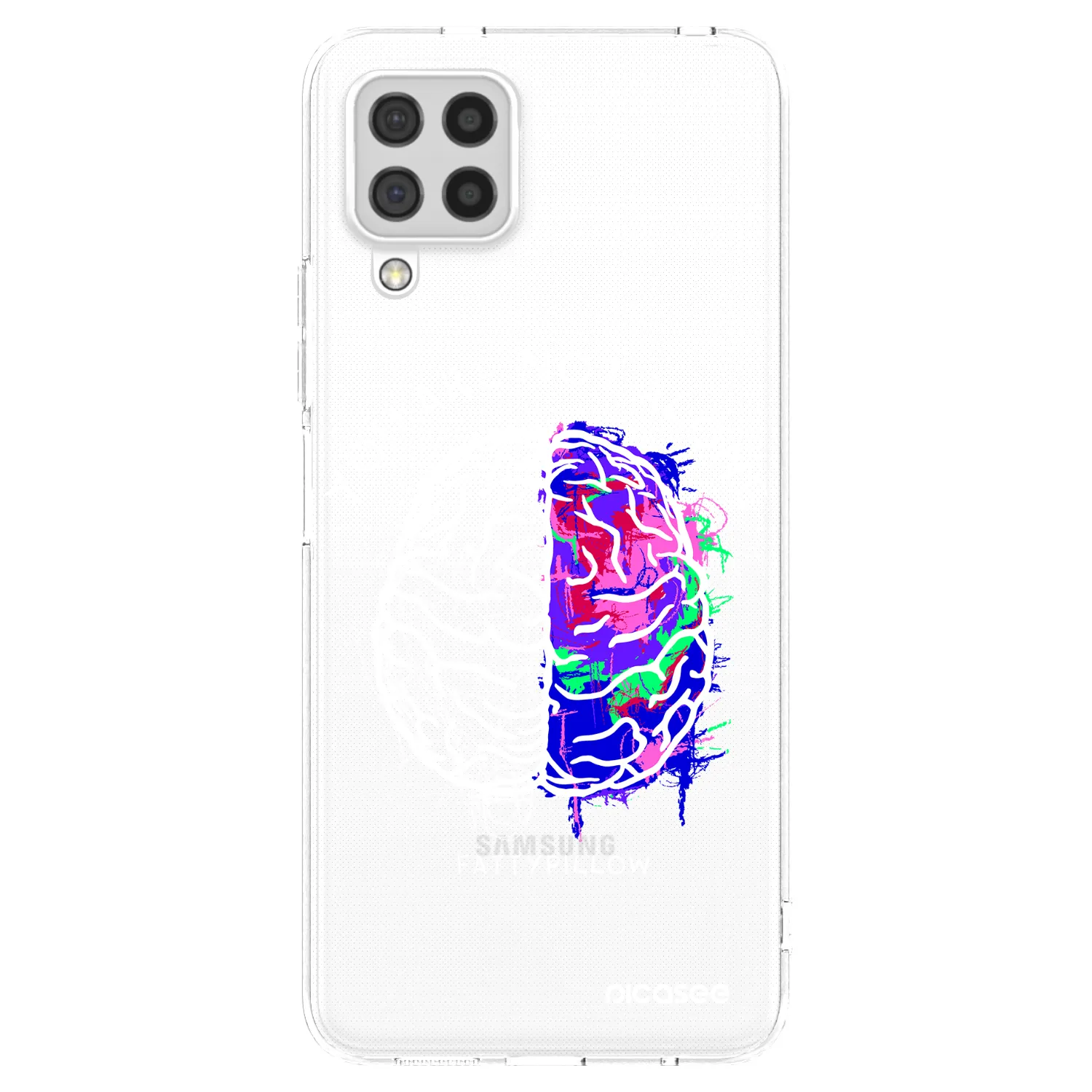 Picasee silikónový prehľadný obal pre Samsung Galaxy A22 A225F 4G - Brain - White