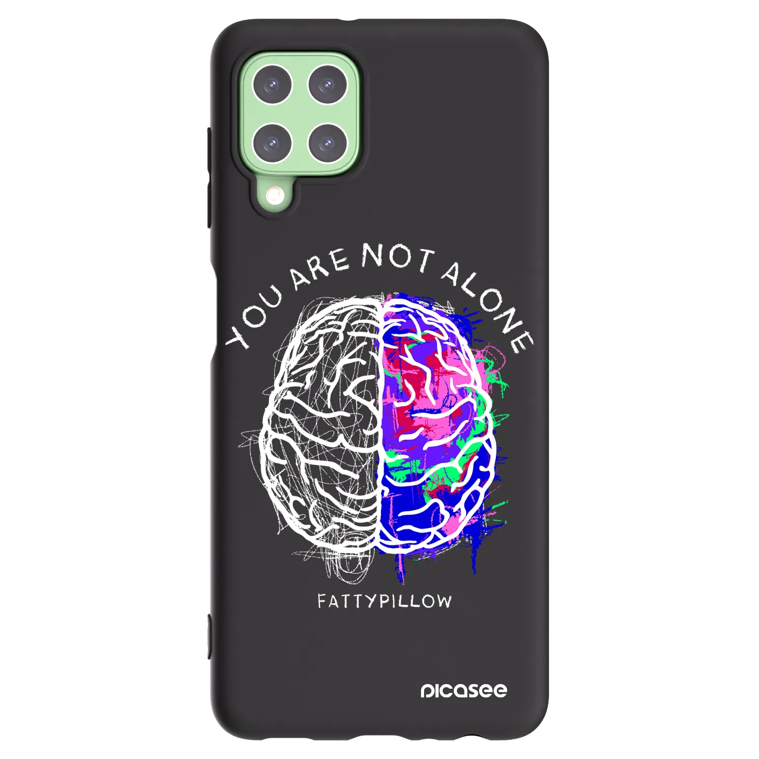 Picasee silikónový čierny obal pre Samsung Galaxy A22 A225F 4G - Brain - White