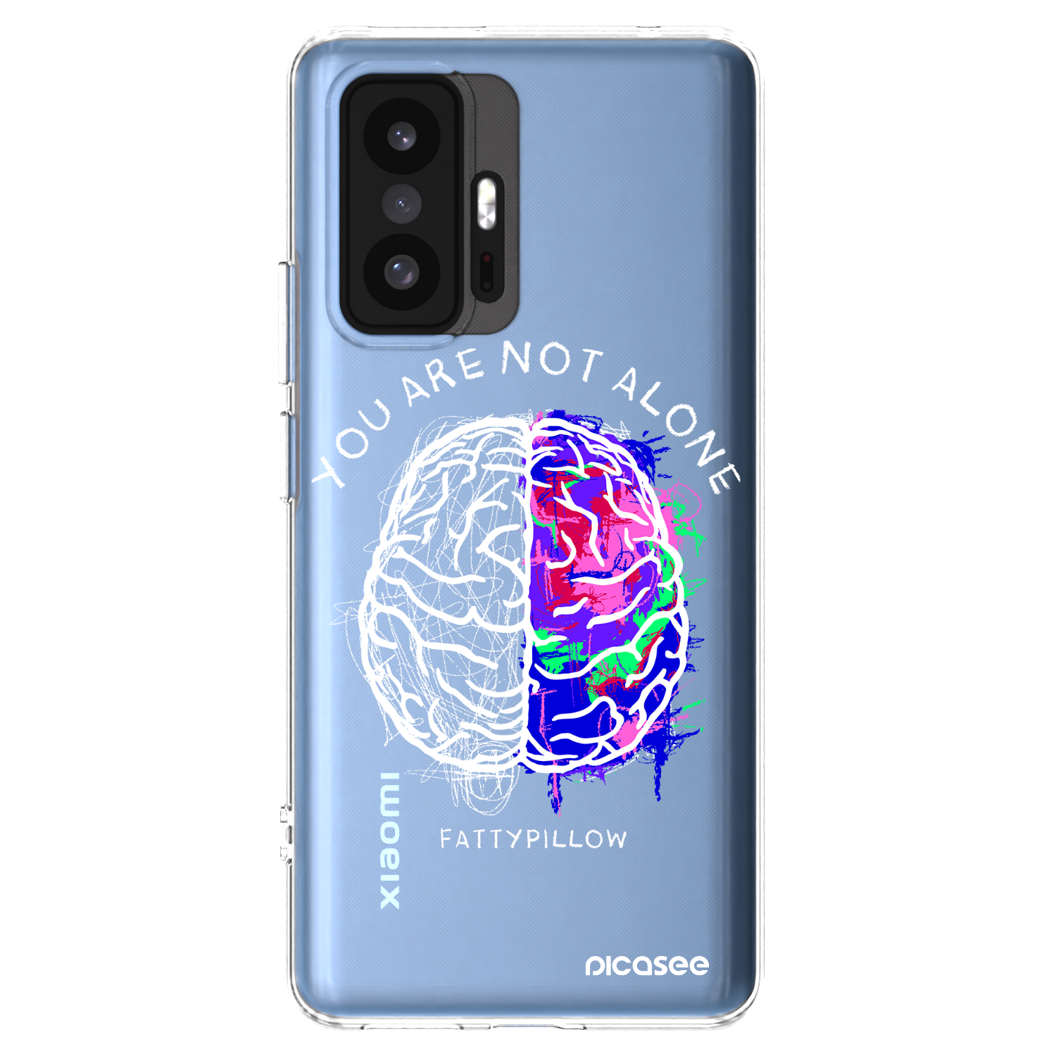 Picasee silikónový prehľadný obal pre Xiaomi 11T - Brain - White