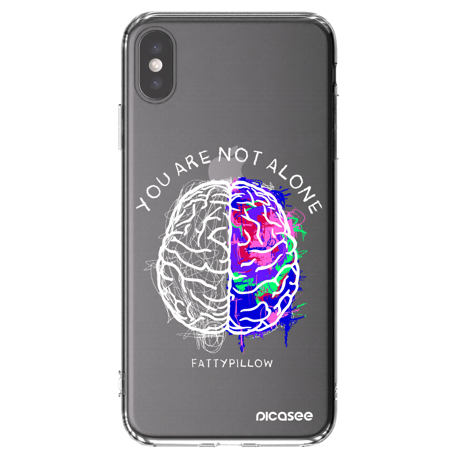 Picasee silikónový prehľadný obal pre Apple iPhone XS Max - Brain - White