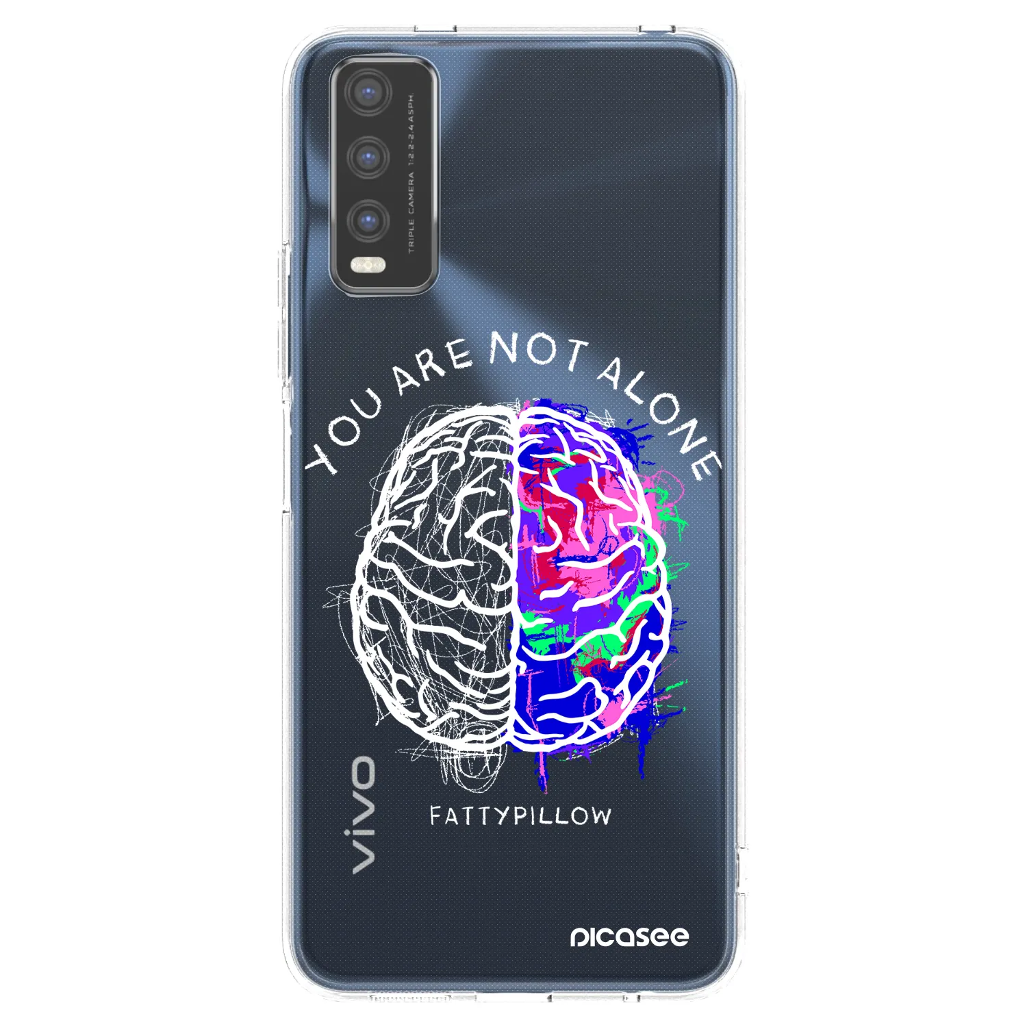 Picasee silikónový prehľadný obal pre Vivo Y20s - Brain - White
