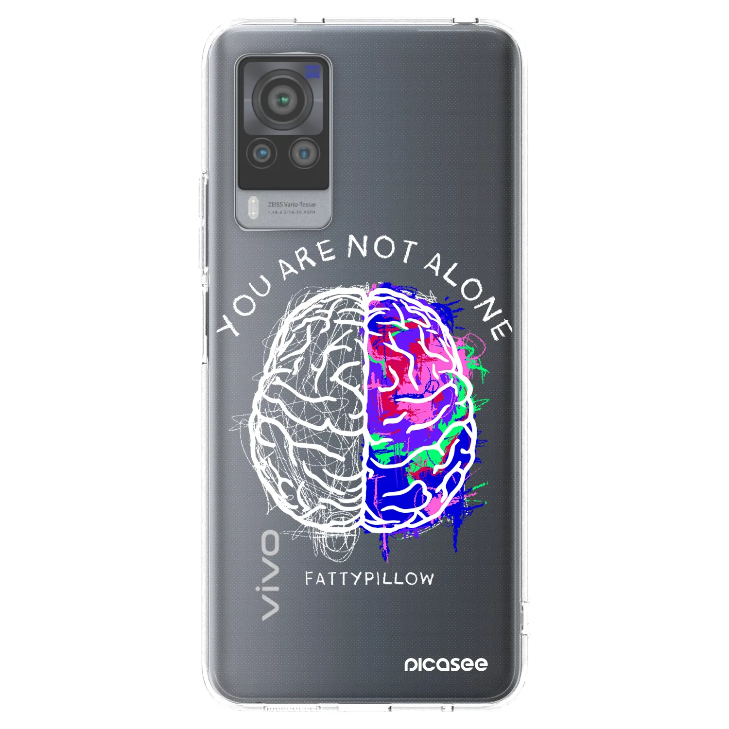 Picasee silikónový prehľadný obal pre Vivo X60 Pro 5G - Brain - White