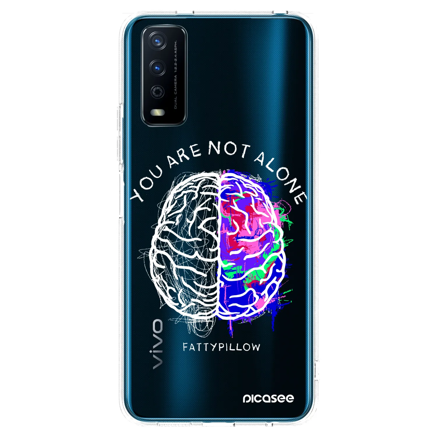 Picasee silikónový prehľadný obal pre Vivo Y11s - Brain - White