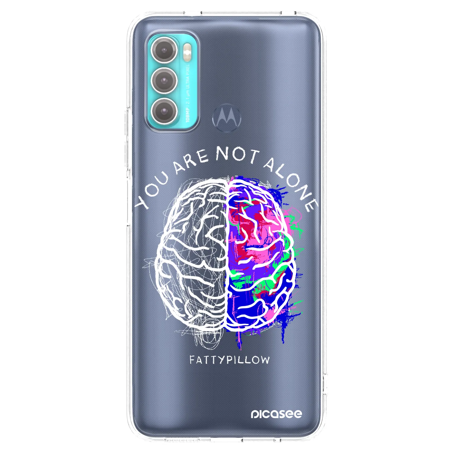 Picasee silikónový prehľadný obal pre Motorola Moto G60 - Brain - White