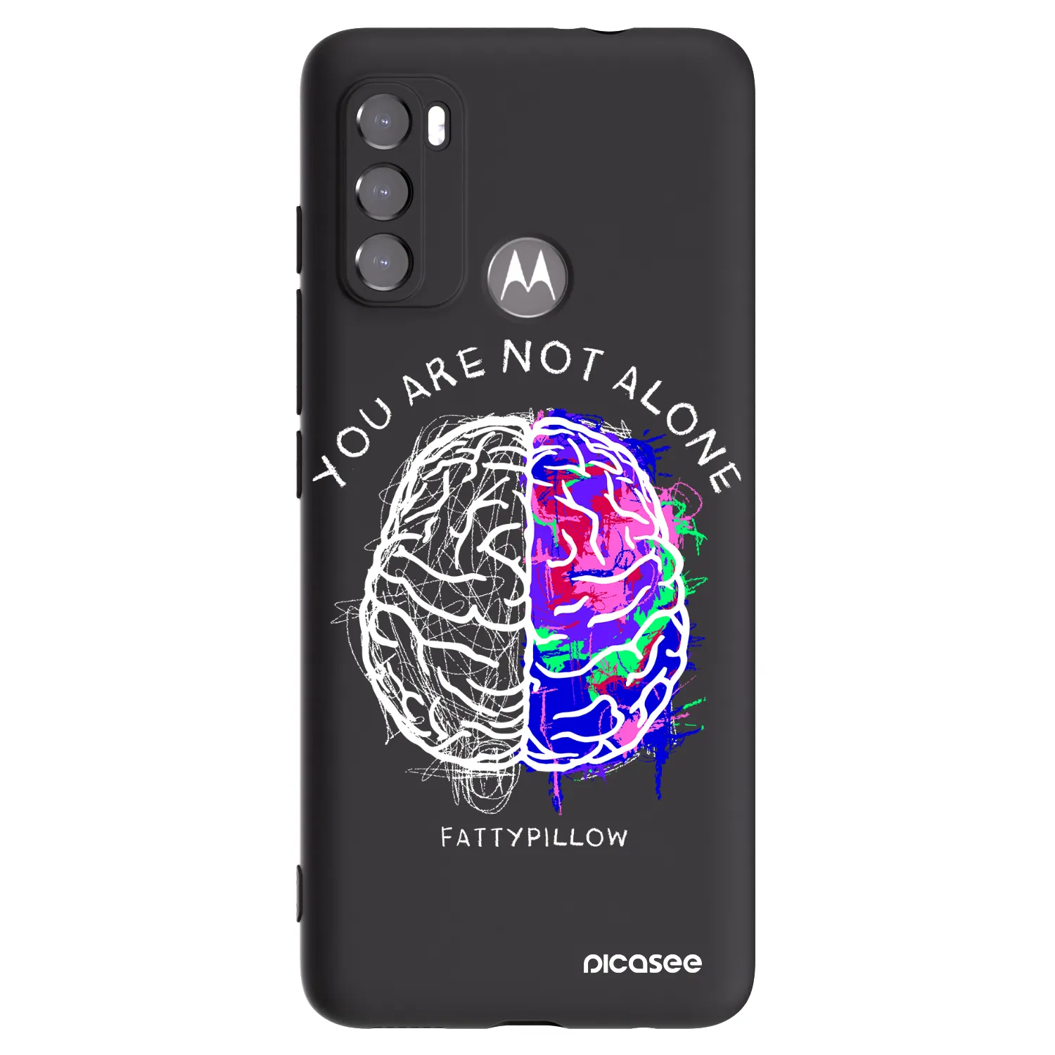 Picasee silikónový čierny obal pre Motorola Moto G60 - Brain - White