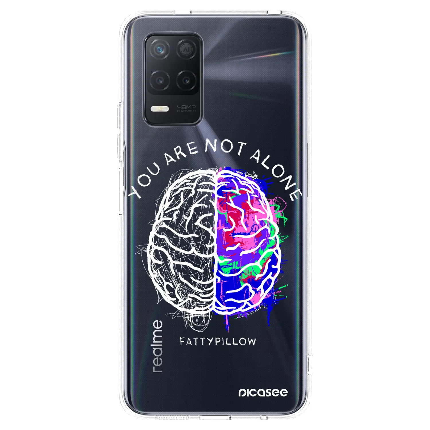 Picasee silikónový prehľadný obal pre Realme 8 5G - Brain - White
