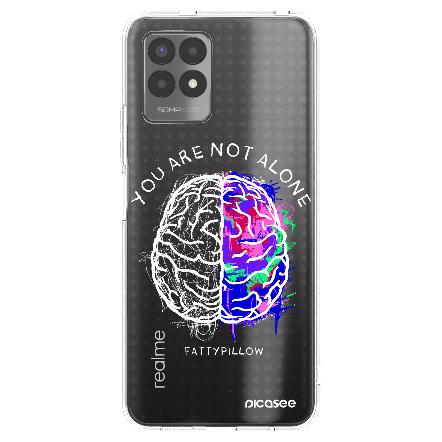 Picasee silikónový prehľadný obal pre Realme 8i - Brain - White