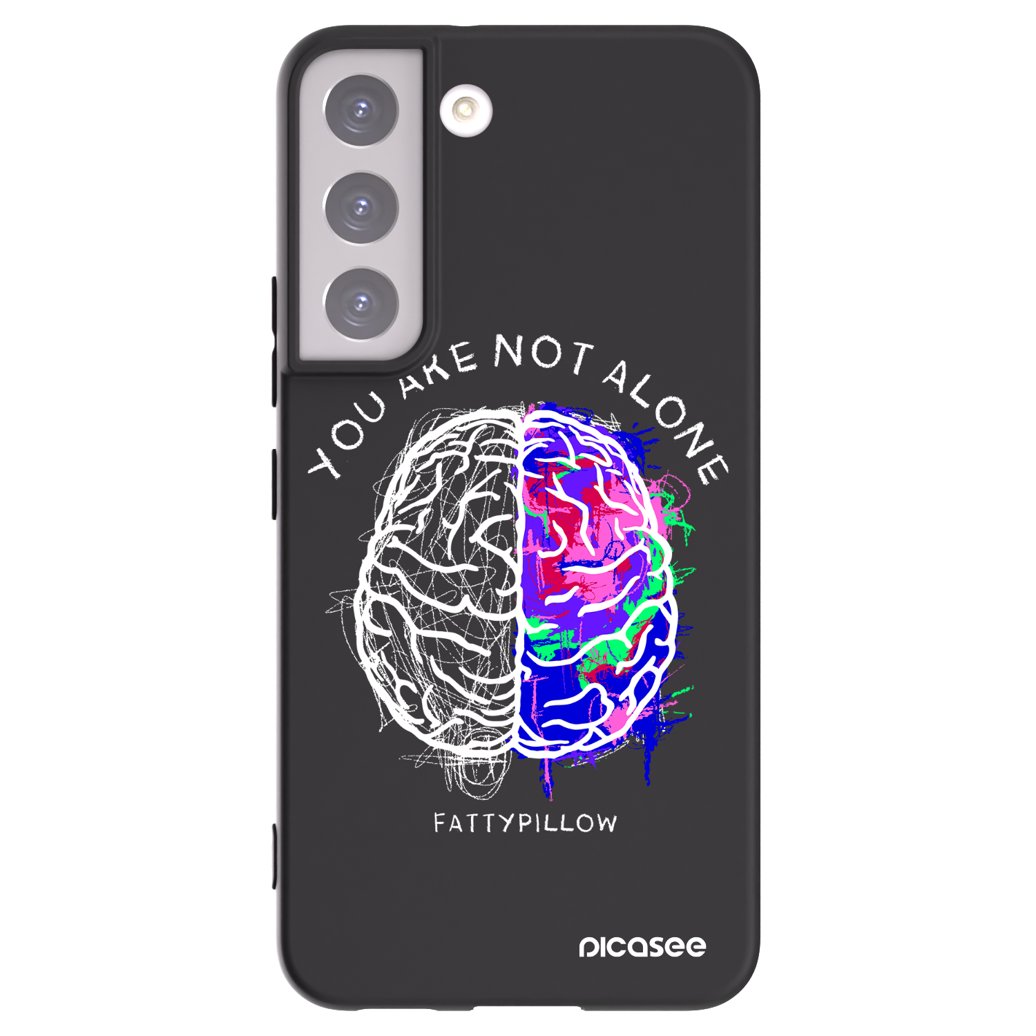 Picasee silikónový čierny obal pre Samsung Galaxy S22 5G - Brain - White