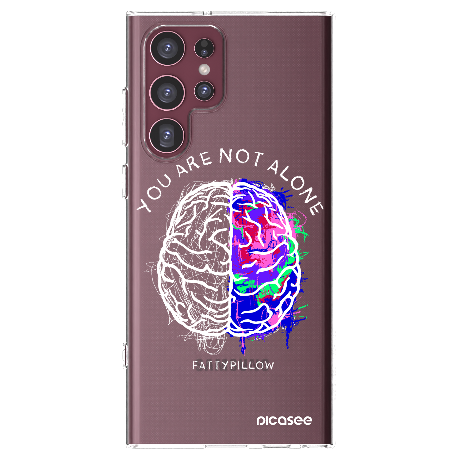 Picasee silikónový prehľadný obal pre Samsung Galaxy S22 Ultra 5G - Brain - White