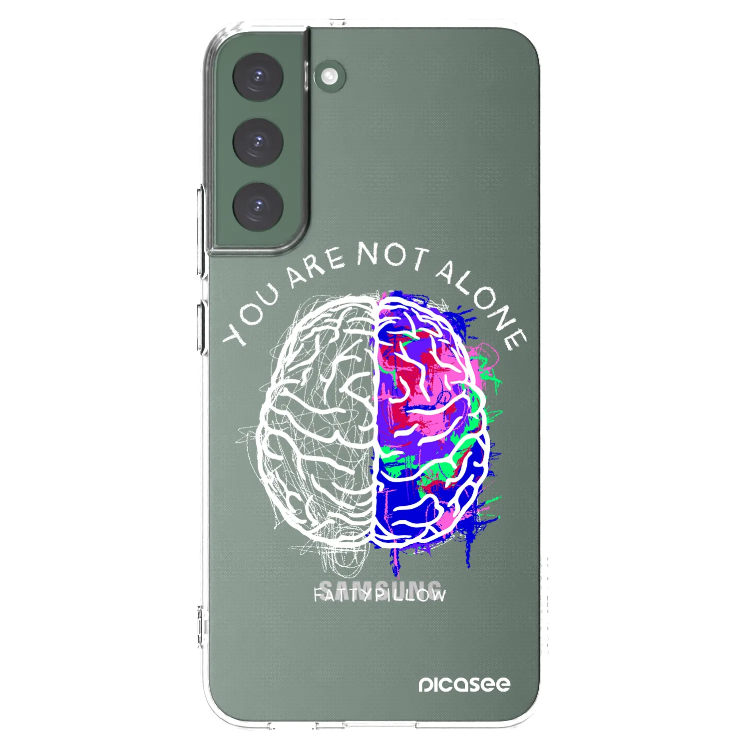 Picasee silikónový prehľadný obal pre Samsung Galaxy S22+ 5G - Brain - White
