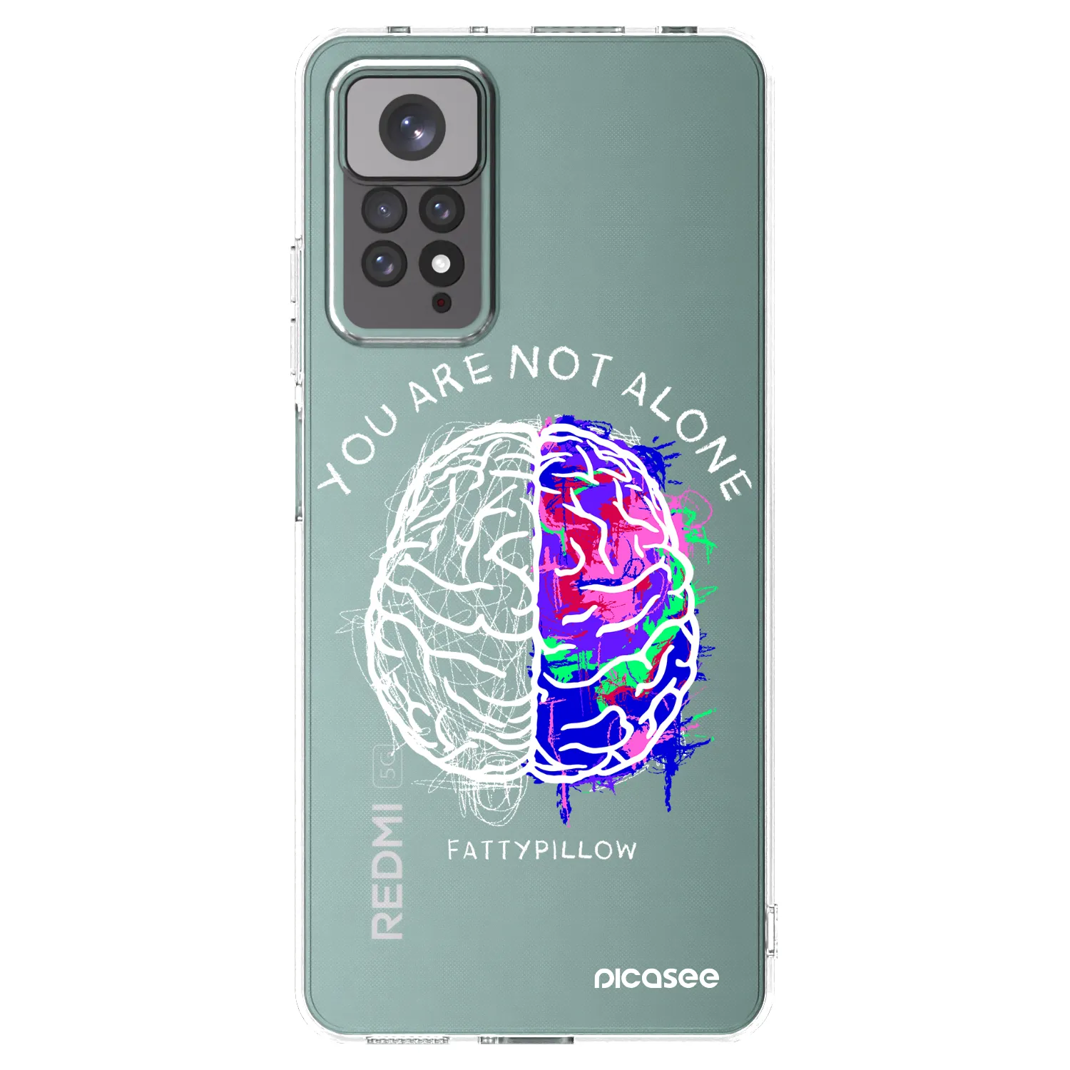 Picasee silikónový prehľadný obal pre Xiaomi Redmi Note 11S 4G - Brain - White